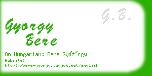 gyorgy bere business card